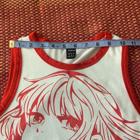 SHEIN SIZE M Red Anime Girl Ringer Tank Top - Picture 4 of 10